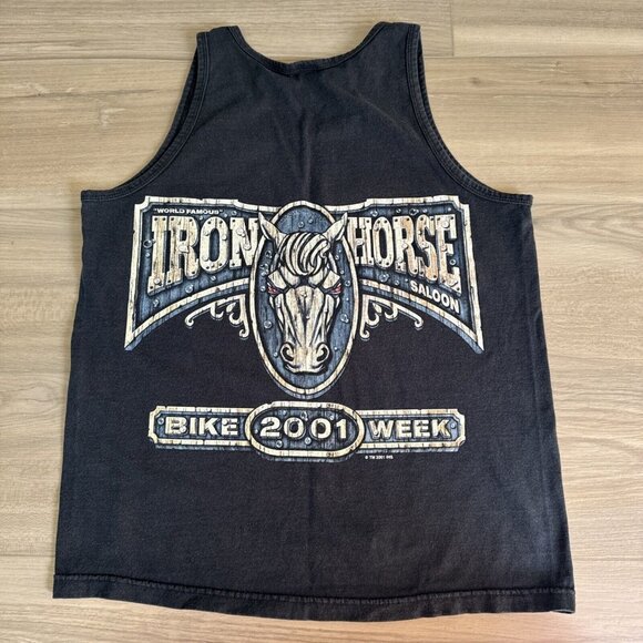 Vintage Mens Iron Horse Saloon Anvil Muscle Tank M Fits SM FL‎ Bike Week 2001 - Picture 8 of 10